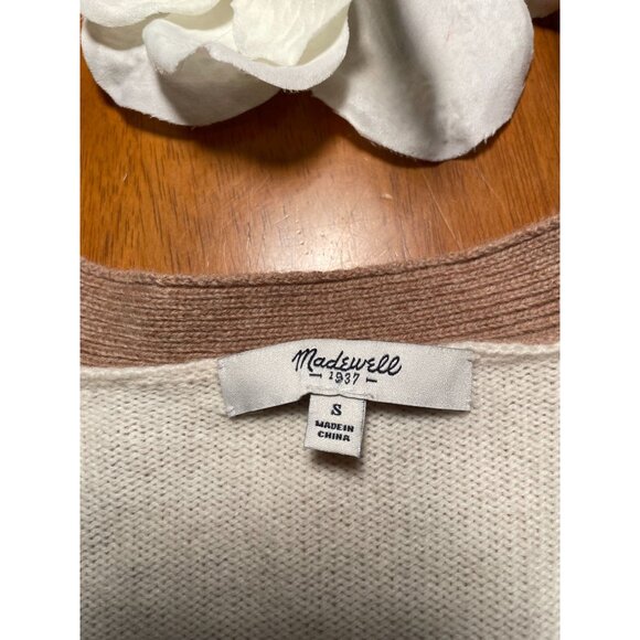 Madewell Womens Merino Wool Colorblock Cardigan Sweater S  Acadamia Corpcore - Picture 3 of 9